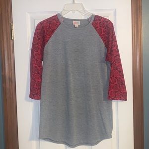 LuLaRoe T-Shirt - Grey and Red